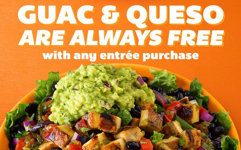 Enjoy Free Guacamole and Queso at QDOBA Mexican Eats with an Entree Purchase